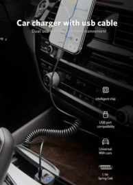 Autolader Micro USD met extra USB poort