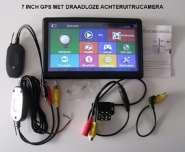 7 inch GPS Navigatie samen met Draadloze Achteruitrijcamera (12V)