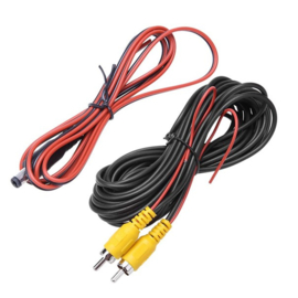 6 meter RCA Videokabel (tulp) met voedingkabel voor Achteruitrijcamera