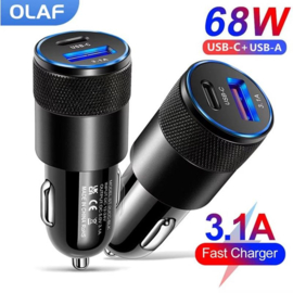 Autolader met USB-C en USB A
