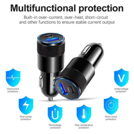 Autolader met USB-C en USB A