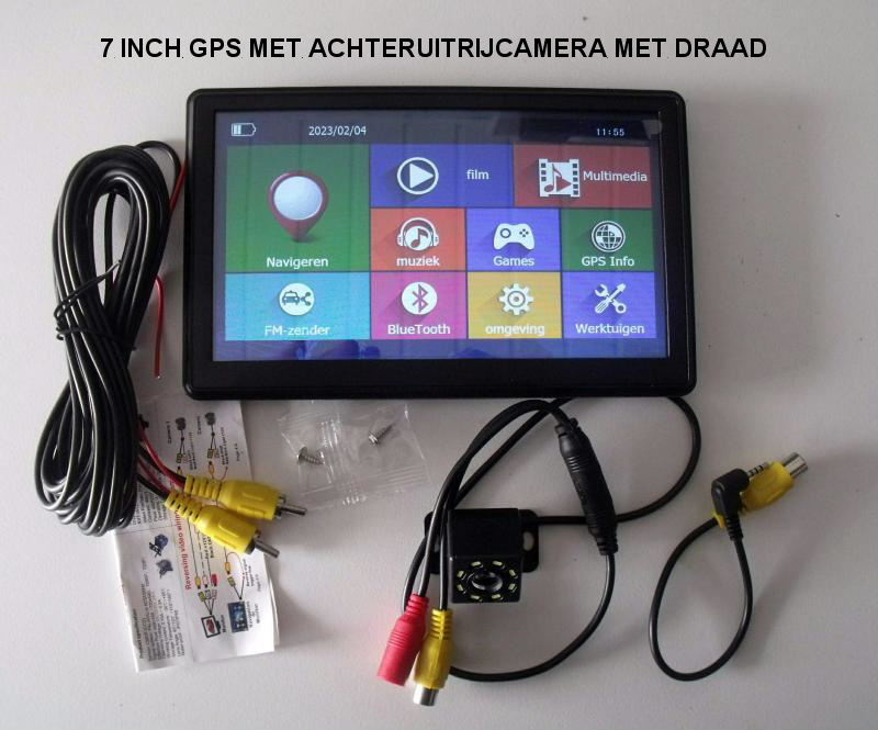 7 inch GPS Navigatie met Achteruitrijcamera (12V) Draad | GPS Navigaties met Achteruitrijcamera | Kievit Electronics