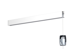 De R10 ophangrail is sterk (20kg per meter) en elegant (hoogte slechts 17mm) vorm gegeven. De R10 ophangrail is sterk (20kg per meter) en elegant (hoogte slechts 17mm) vorm gegeven.
