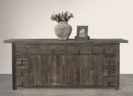 Landelijk robuust dressoir "Jens" vergrijsd hout