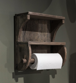 Hangende keukenrolhouder van oud hout