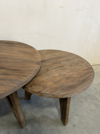 Stoere set "Bente" ronde salontafels