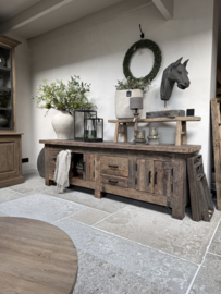 Stoer tvmeubel "Levv"  van oud robuust hout 220 cm