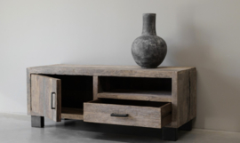 Stoer tvmeubel "Levv" van oud robuust hout 130 cm