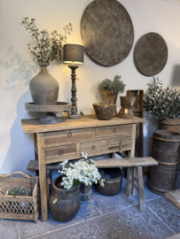 Robuuste sidetable hout 120 cm