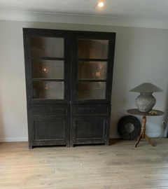 Hele stoere SET buffetkasten in oud zwart -"Bobbie"