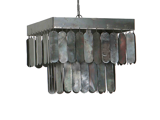 Sale!! Stoere vierkante hanglamp zwart lamel - 40 cm