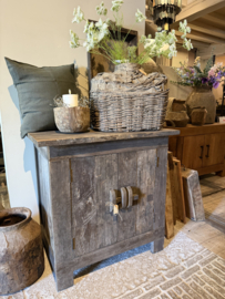 Stoer kastje smalle commode oud hout -LUKSA Home-