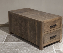 Stoere lage ladekast "Levv" van oud hout