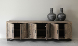 Stoer tvmeubel "Levv"  van oud robuust hout 240 cm