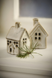 Schattige stenen huisjes beige - set van 2 stuks