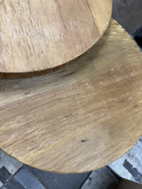 Stoere set "Reno" ronde salontafels naturel