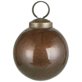 Mooie kerstbal van glas kleur mocca