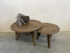 Stoere set "Bente" ronde salontafels