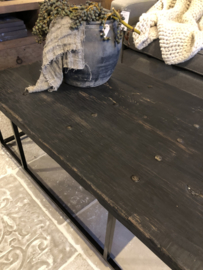 Stoere salontafel "Reno" op stalen frame 120 & 150 cm