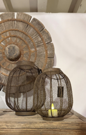 Metalen windlicht roest  - 2 maten