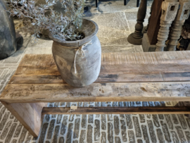 Stoer oud houten bankje 120 cm