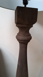 Mooie massief houten vierkante vloerlamp donker hout XL