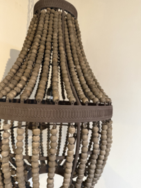 Stoere bruine kralenlamp Rustic Brown