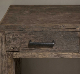 Stoere sidetable "Levv" oud hout met 2 lades