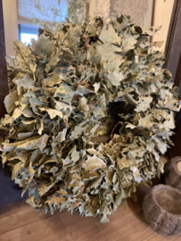 Groene krans van eikenblad 35 cm