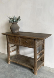 Prachtig origineel oude unieke sidetable met  onderblad