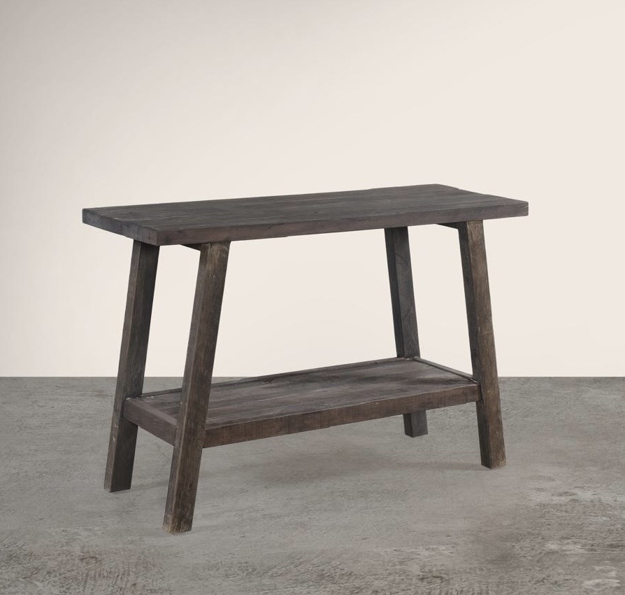 Stoere  sidetable van oud  hout met onderblad  "Jens"