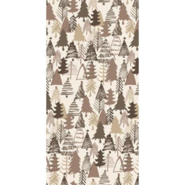 Leuke papieren servetten bruin kerstboom