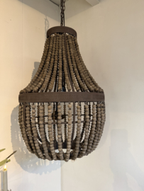 Stoere bruine kralenlamp Rustic Brown