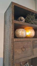 Stoer wandrek van rustiek vergrijsd hout - Jens-