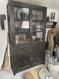 Hele stoere buffetkast 2 deurs in oud zwart "Bobbie"