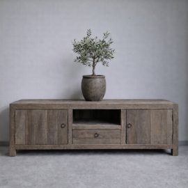 Stoer tvmeubel "Jens"  van oud robuust hout 150 cm