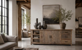 Stoer dressoir "Levv" van oud hout 220 cm