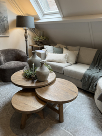 Stoere set "Jack" ronde salontafels set van 3 stuks
