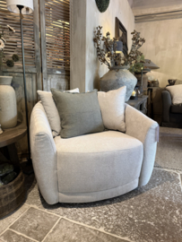 Mooie landelijke stoere ronde fauteuil  "Maud"