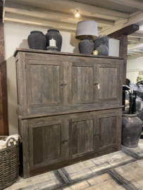 Stoere dichte kast oud hout 6 deurs "Jens"