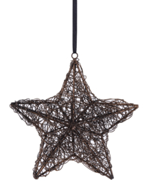 Mooie kerstster bruin draad van PTMD -groot
