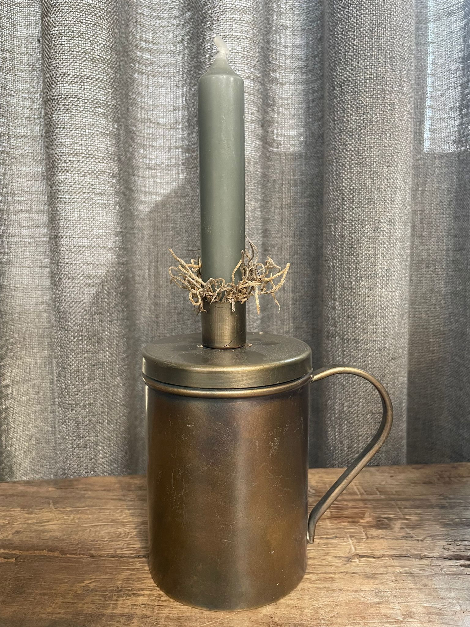 Sale!! Leuke koperen kandelaar / potje