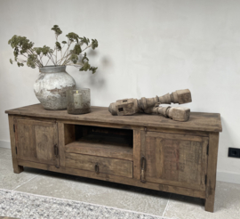 Stoer tvmeubel oud vergrijsd hout  -180 cm