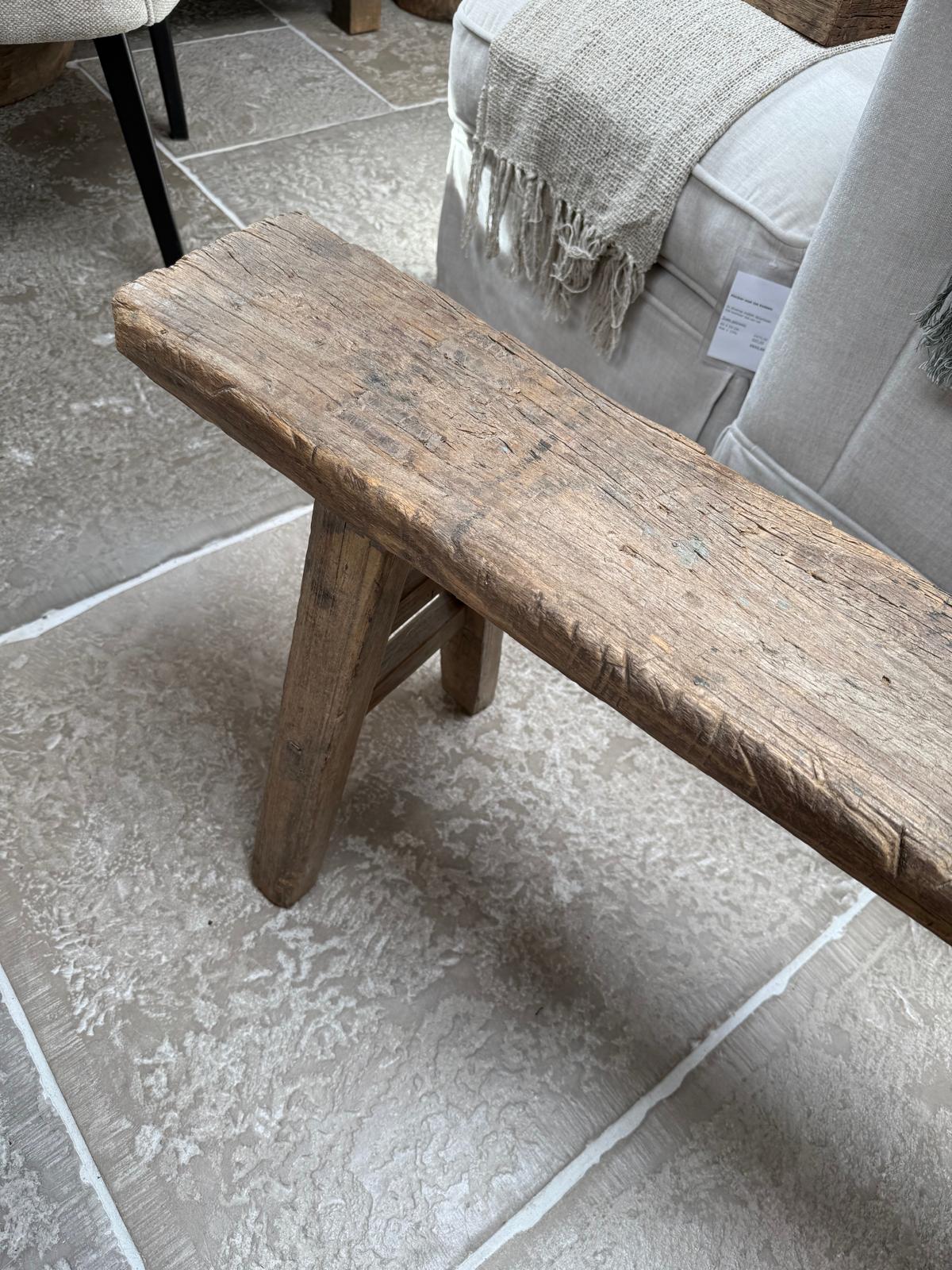 Stoer uniek bankje oud hout