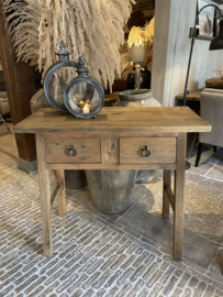 Stoere sidetable "Reno" naturel met 2 lades