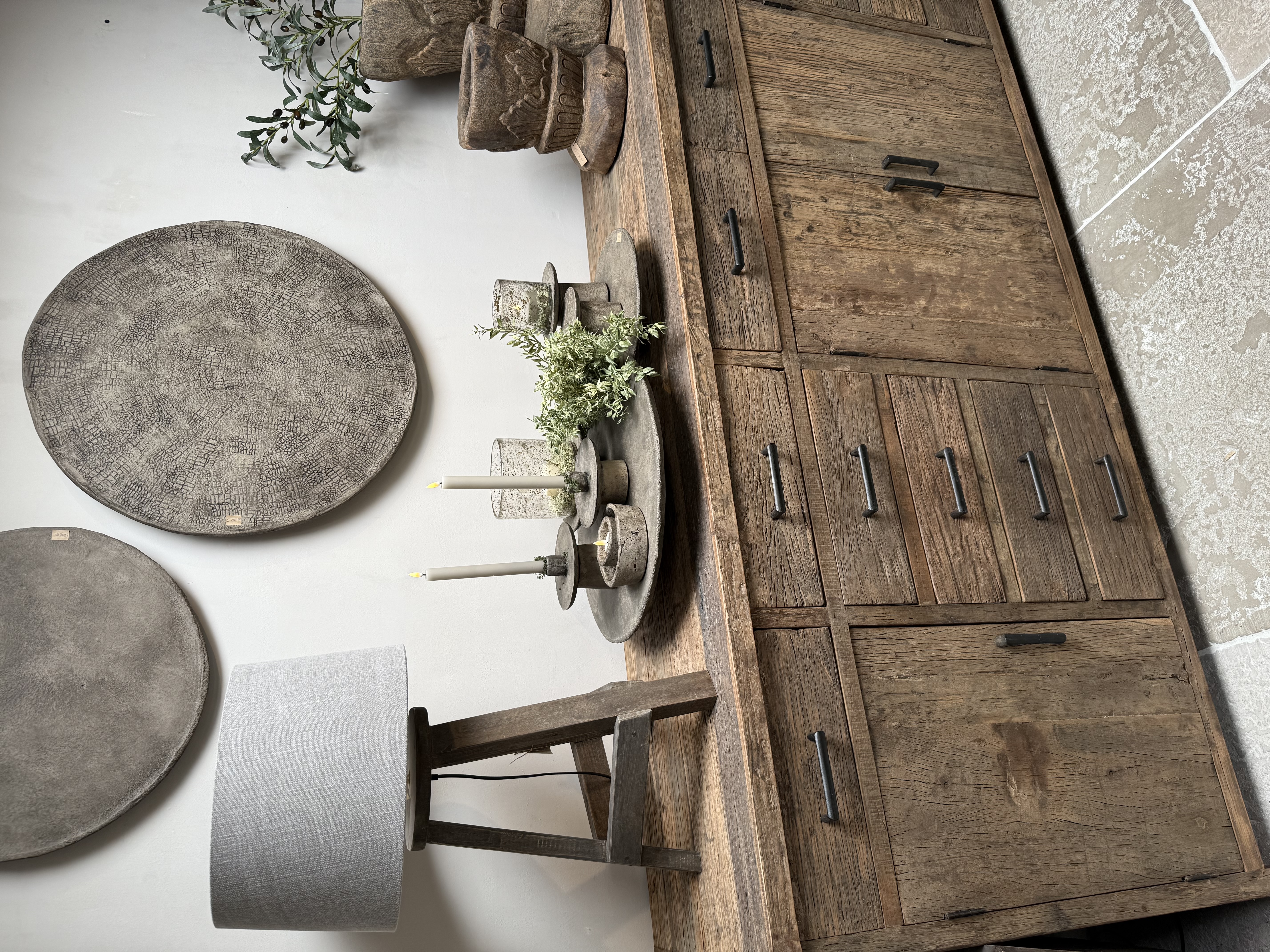 Stoer dressoir "Levv" van oud hout XXL 275 cm