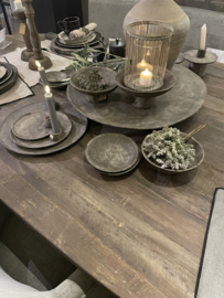Stoere ovale eettafel "Jens" van oud hout