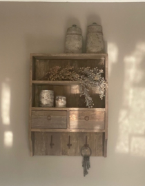Stoer wandrek vergrijsd hout met lades - Jens-