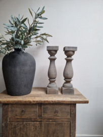 Stoere grijze baluster kandelaar ornament