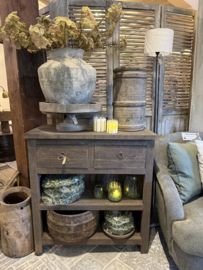 Stoere sidetable / kastje "Jens"  met 2 lades en dubbele onderplank